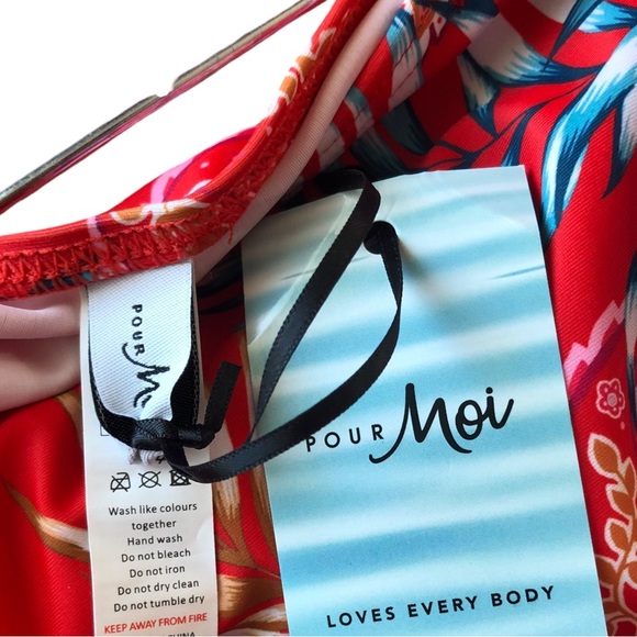 Pour Moi Horizon Underwire Lightly Padded Tankini Set Size 38F w/ Large Bottoms - Picture 9 of 11